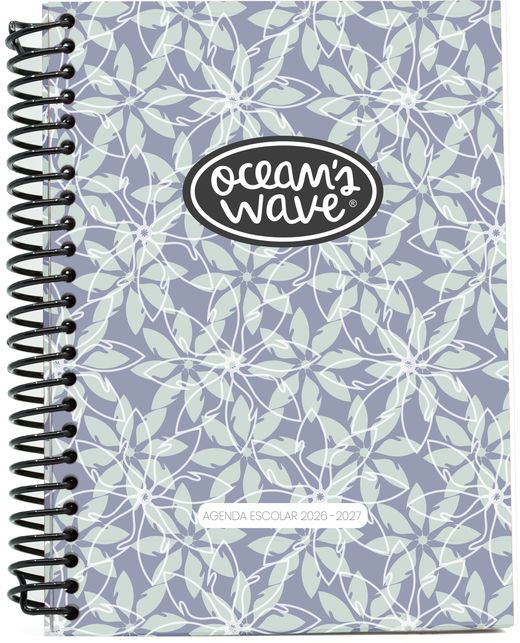 Agenda escolar 26-27 Flora. Din A5. Día/página. Tapa plástico
