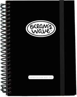 Agenda escolar 26-27 Negra. Din A5. 2 días/página. Tapa dura