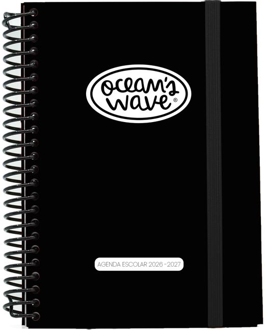 Agenda escolar 26-27 Negra. Din A6. Día/página. Tapa dura