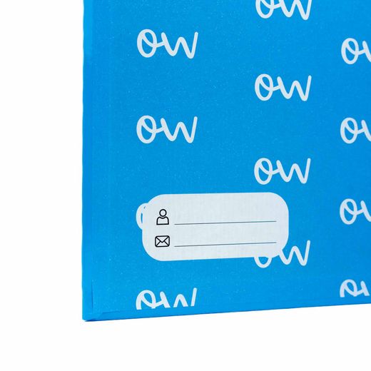 Carpeta A4 de 4 Anillas Azul neón. Recambio 100 Hojas+20 GRATIS