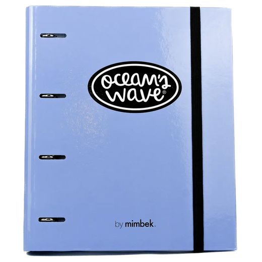 Carpeta A4 de 4 Anillas Azul tendencia. Recambio 100 Hojas+20 GRATIS