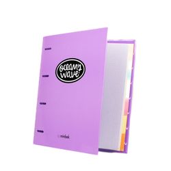 Carpeta A4 de 4 Anillas Lila pastel. Recambio 100 Hojas+20 GRATIS