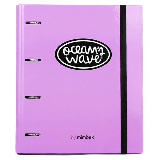 Carpeta A4 de 4 Anillas Lila pastel. Recambio 100 Hojas+20 GRATIS