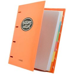 Carpeta A4 de 4 Anillas Naranja tendencia. Recambio 100 Hojas+20 GRATIS