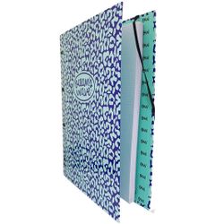 Carpeta A4 de 4 Anillas Print Azul. Recambio de 100 Hojas