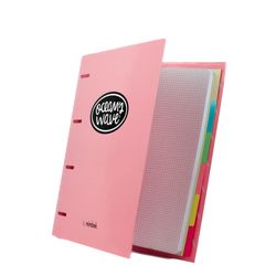 Carpeta A4 de 4 Anillas Rosa pastel. Recambio 100 Hojas+20 GRATIS