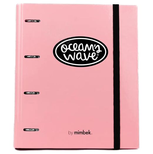 Carpeta A4 de 4 Anillas Rosa pastel. Recambio 100 Hojas+20 GRATIS