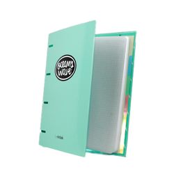Carpeta A4 de 4 Anillas Verde pastel. Recambio 100 Hojas+20 GRATIS