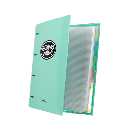 Carpeta A4 de 4 Anillas Verde pastel. Recambio 100 Hojas+20 GRATIS