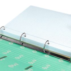 Carpeta A4 de 4 Anillas Verde pastel. Recambio 100 Hojas+20 GRATIS