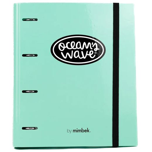 Carpeta A4 de 4 Anillas Verde pastel. Recambio 100 Hojas+20 GRATIS