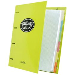 Carpeta A4 de 4 Anillas Verde tendencia. Recambio 100 Hojas+20 GRATIS