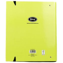 Carpeta A4 de 4 Anillas Verde tendencia. Recambio 100 Hojas+20 GRATIS