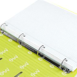 Carpeta A4 de 4 Anillas Verde tendencia. Recambio 100 Hojas+20 GRATIS