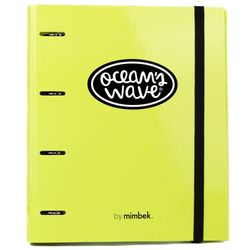 Carpeta A4 de 4 Anillas Verde tendencia. Recambio 100 Hojas+20 GRATIS