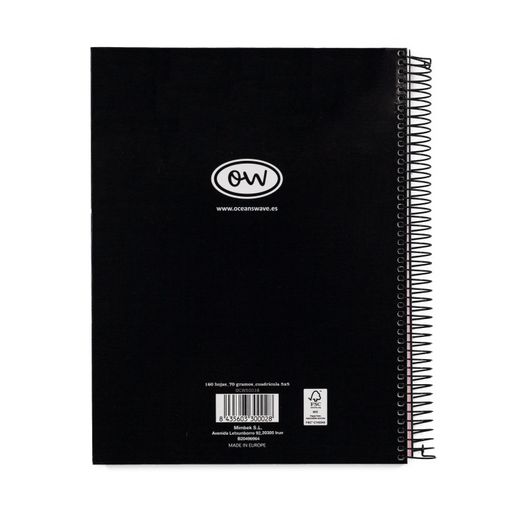 Cuaderno A4 Microperforado tapa encuadernada Negro