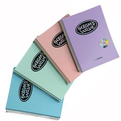 Cuaderno A4 tapa de plástico. 150 hojas 80 grs. Pastel