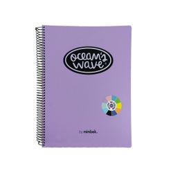 Cuaderno A4 tapa de plástico. 150 hojas 80 grs. Pastel