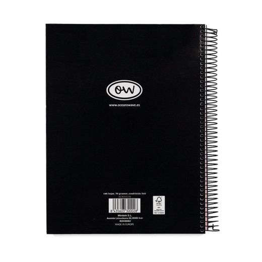 Cuaderno A5 Microperforado tapa encuadernada Negro