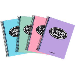Cuaderno A5 tapa plástico 150h 80gr Pastel