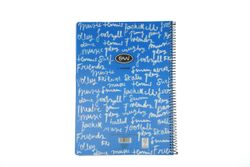 Cuaderno Cuarto tapa plástico Azul