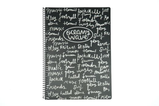 Cuaderno Cuarto tapa plástico Negro