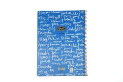 Cuaderno Folio Tapa Plástico Azul