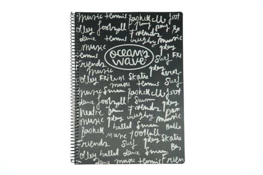 Cuaderno Folio Tapa Plástico Negro