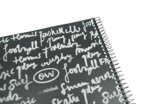 Cuaderno Folio Tapa Plástico Negro