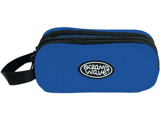 Estuche 3 Cremalleras Azul Oscuro