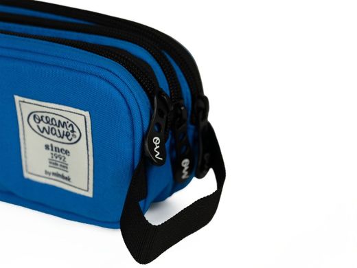 Estuche 3 Cremalleras Azul Oscuro