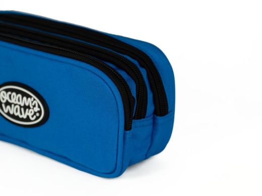 Estuche 3 Cremalleras Azul Oscuro