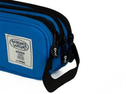 Estuche 3 Cremalleras Azul Oscuro