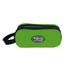 Estuche 3 Cremalleras Verde Neón