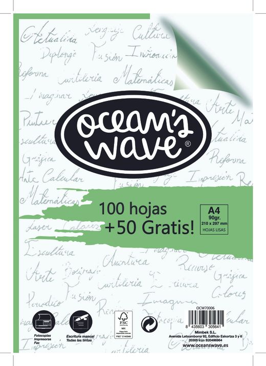 Hojas blancas. 100 hojas + 50 GRATIS