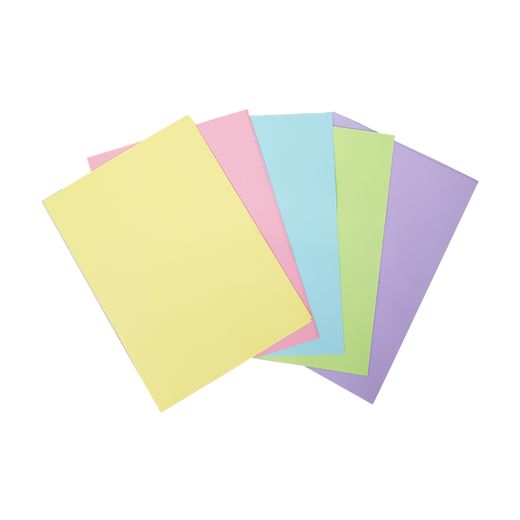Hojas de color pastel 80gr 5 colores. 100 hojas