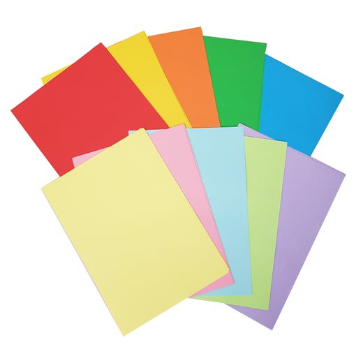Hojas de colores pastel & básicos 80 grs 10 colores. 100 hojas