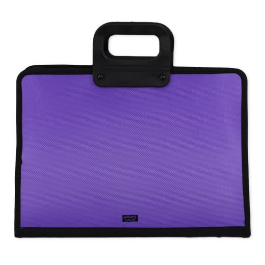 Maletín A3 con asa y cremallera Violeta Neón