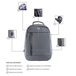 Mochila Antirrobo Gris