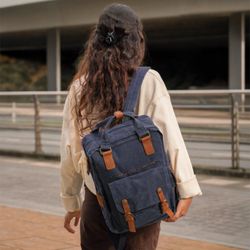 Mochila Canvas Azul