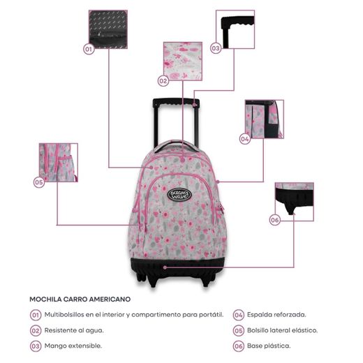 Mochila escolar carro americano Nalu