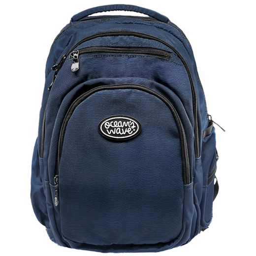 Mochila Multizipper Azul Olas