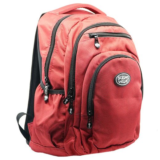 Mochila Multizipper Granate Olas