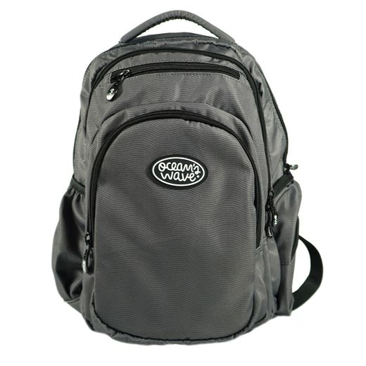 Mochila Multizipper Gris Olas