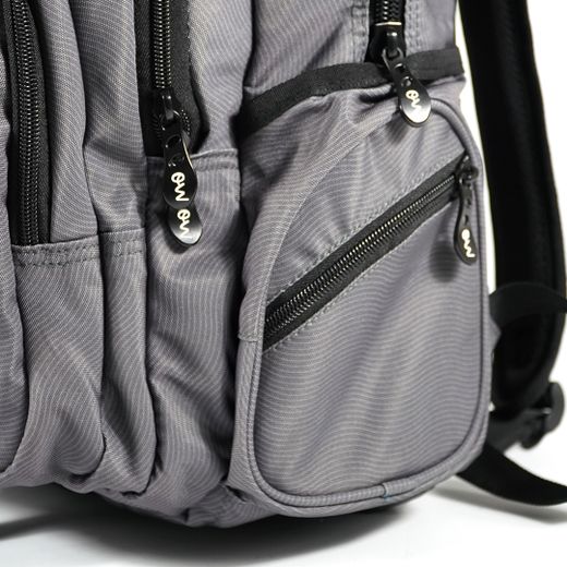 Mochila Multizipper Gris Olas
