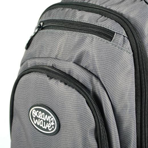 Mochila Multizipper Gris Olas