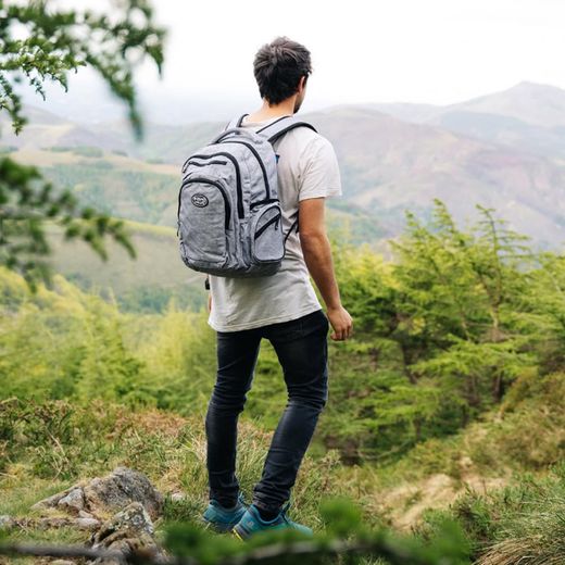 Mochila Multizipper Gris