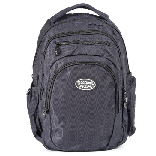 Mochila Multizipper Negra Olas