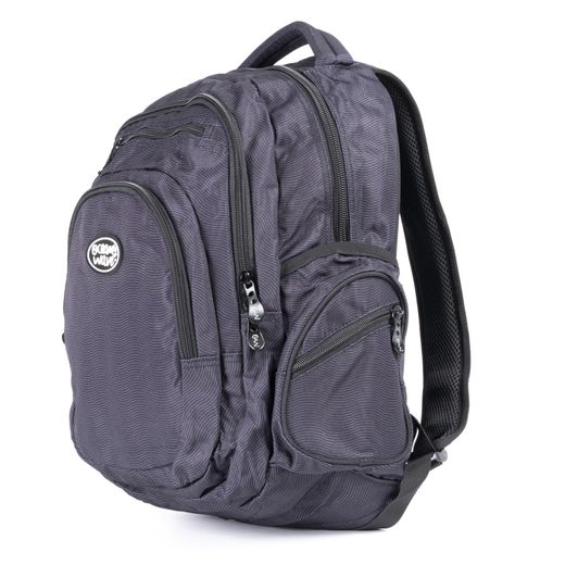 Mochila Multizipper Negra Olas