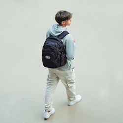 Mochila Multizipper Negra Olas